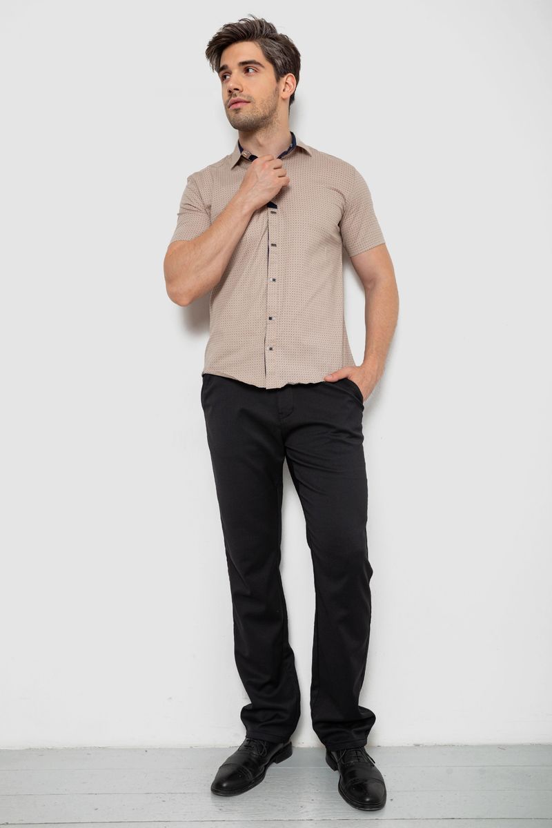 Сорочка чоловіча з принтом, колір бежевий, 214R7021