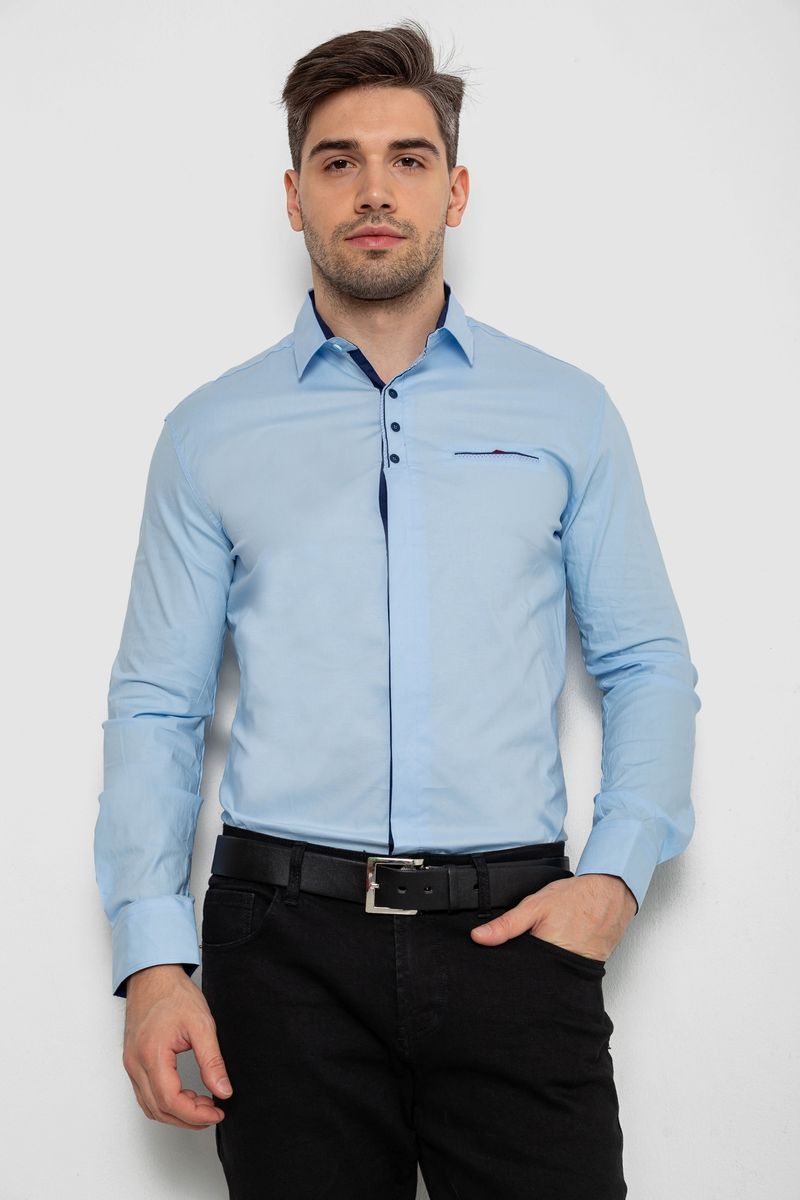 Сорочка чоловіча, колір блакитний, 214R7158