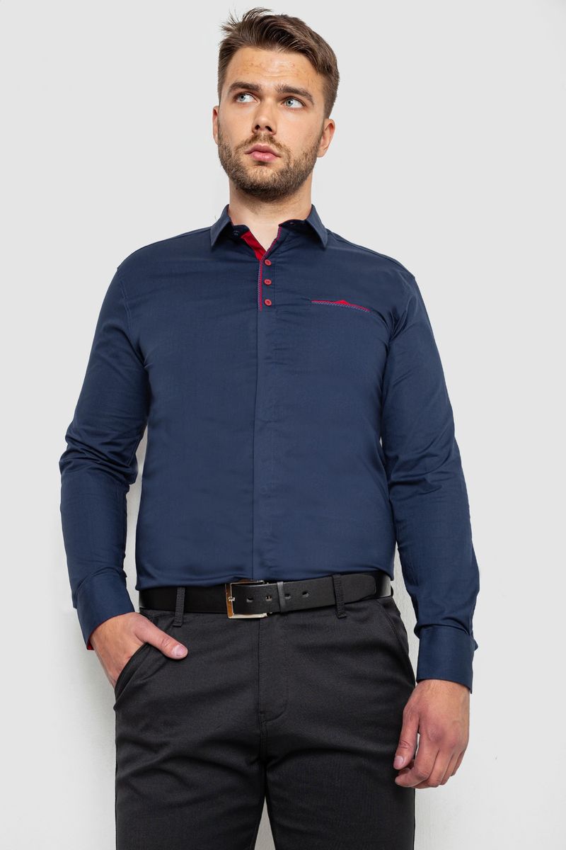 Сорочка чоловіча, колір синій, 214R7158