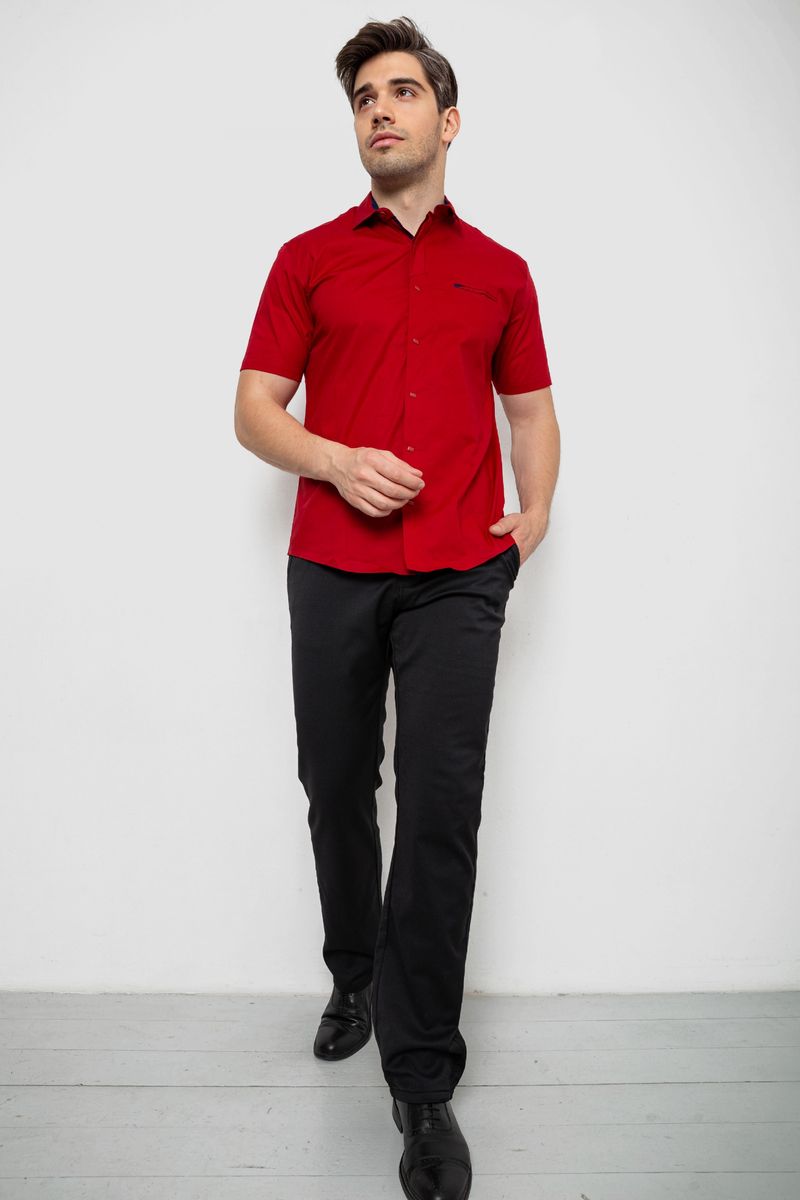 Сорочка чоловіча, колір бордовий, 214R7325