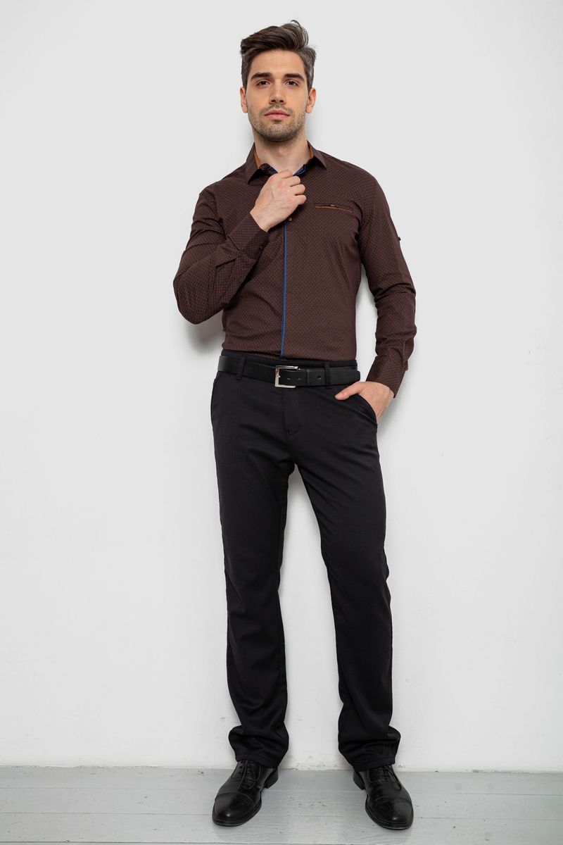 Сорочка чоловіча, колір коричневий, 214R7004