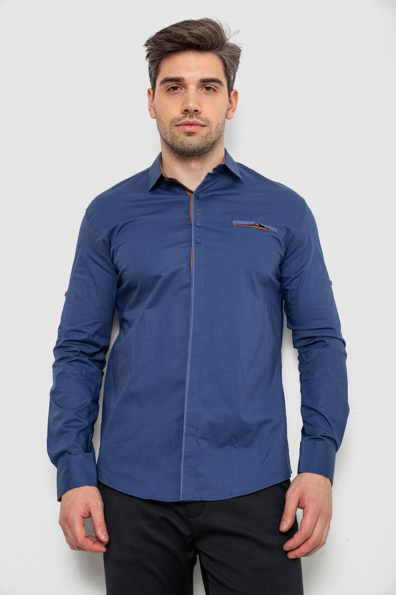 Сорочка чоловіча, колір синій, 214R7004