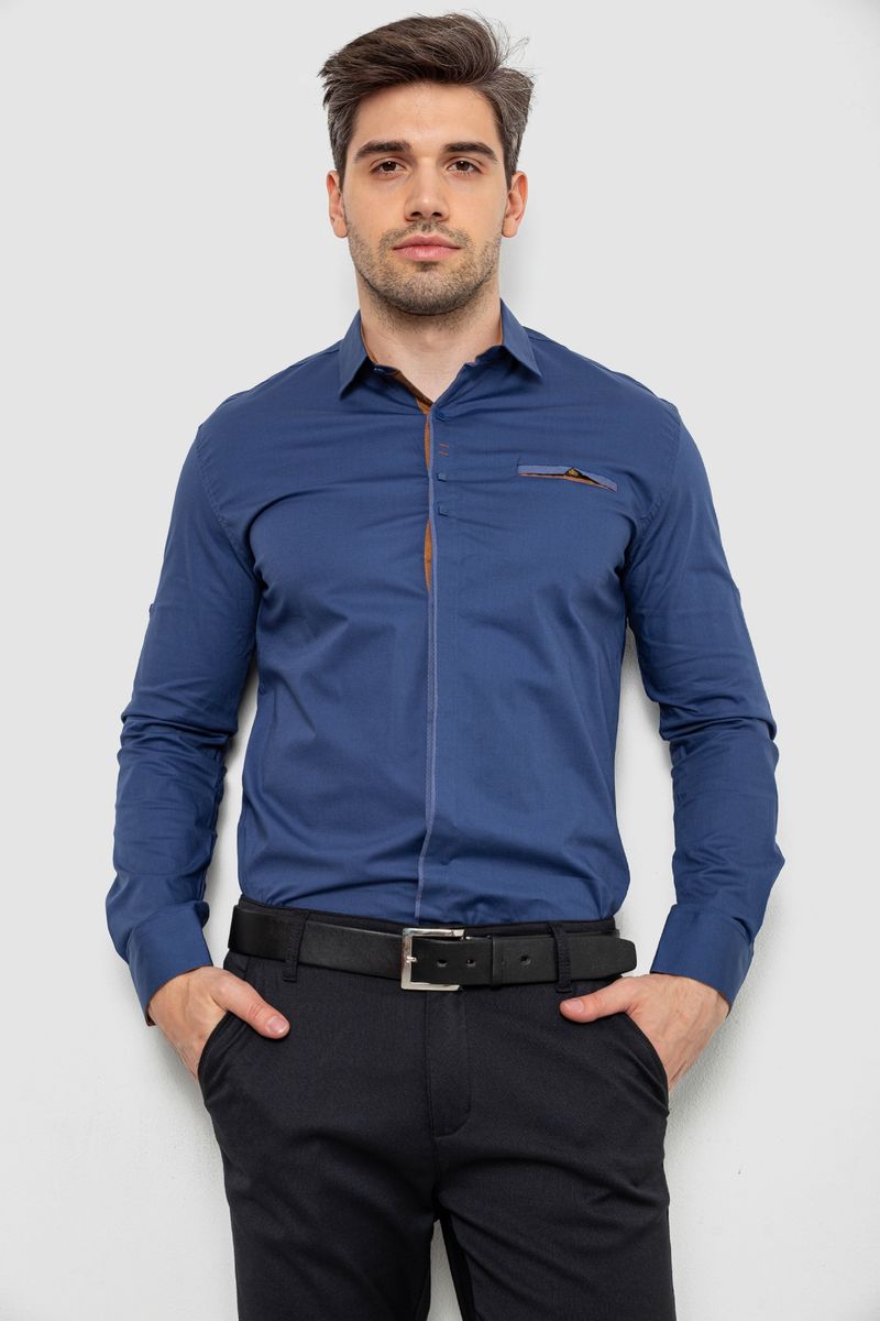 Сорочка чоловіча, колір синій, 214R7004