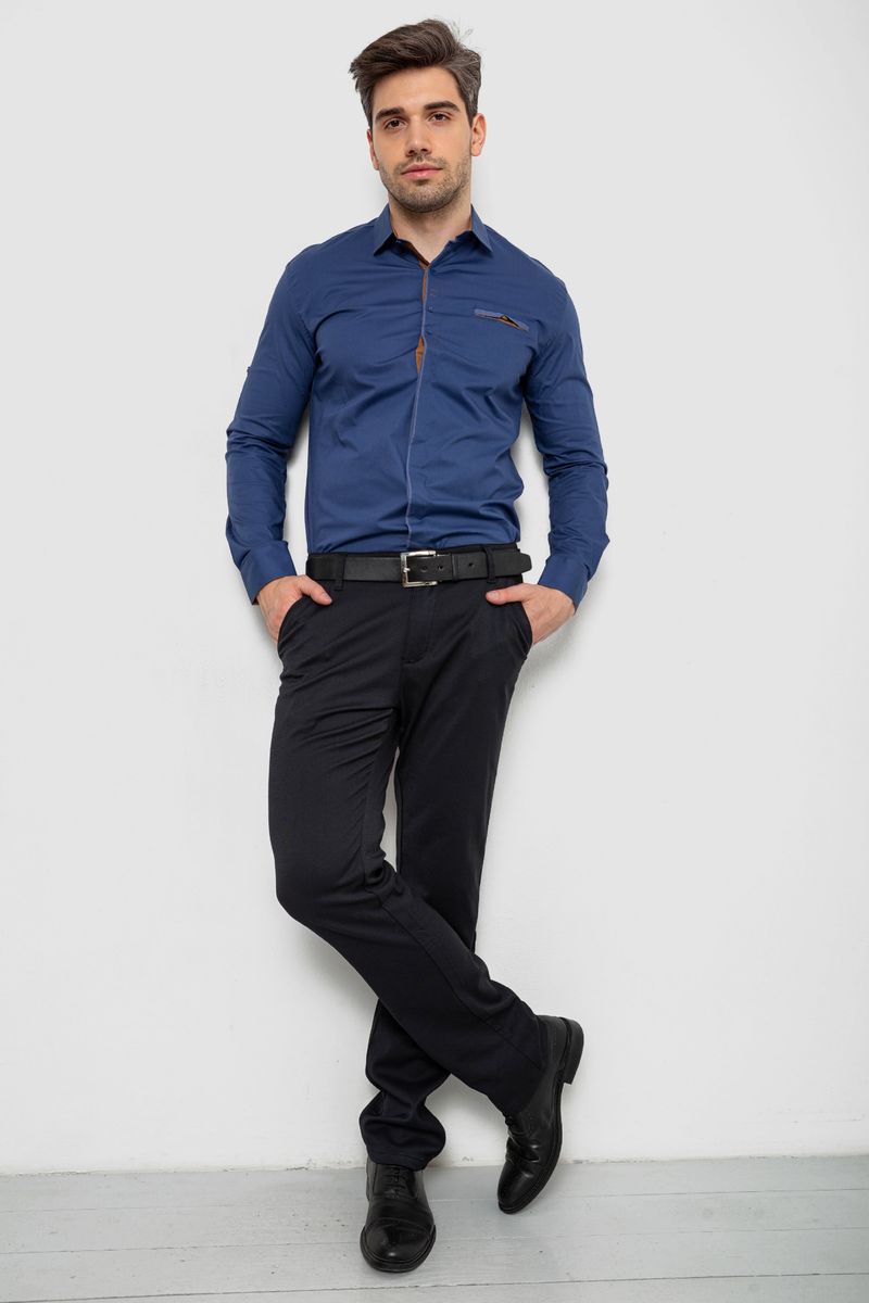 Сорочка чоловіча, колір синій, 214R7004 - Зображення 3