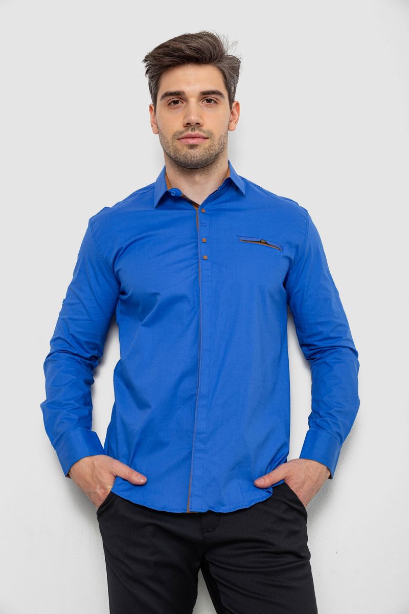 Сорочка чоловіча, колір електрик, 214R7004