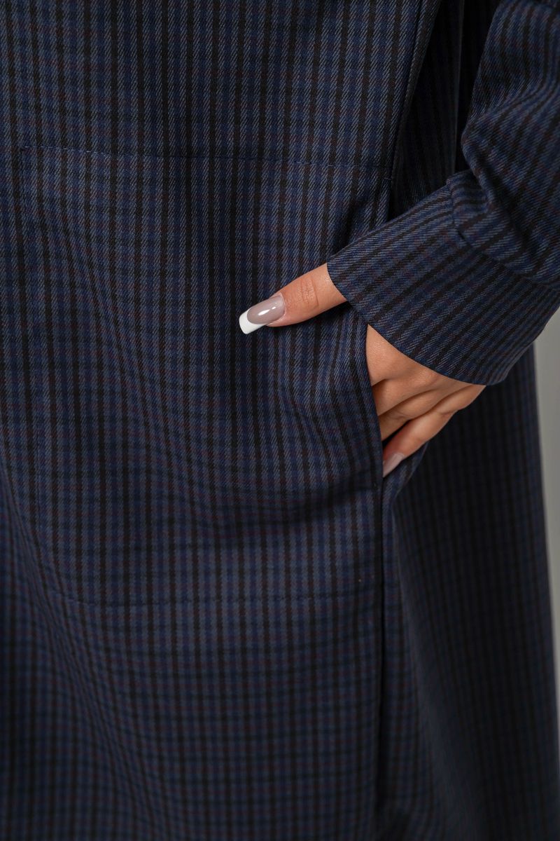 Жіночий кардиган в клітинку, колір синій, 257R233-1 - Зображення 6