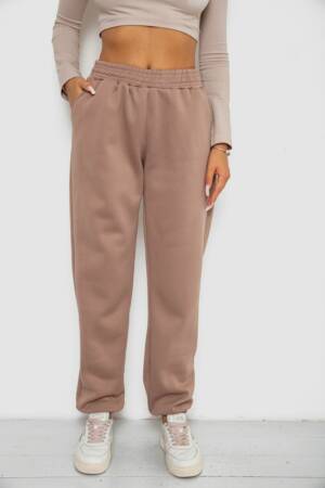 Спортивні штани жіночі на флісі, колір мокко, 238R58671