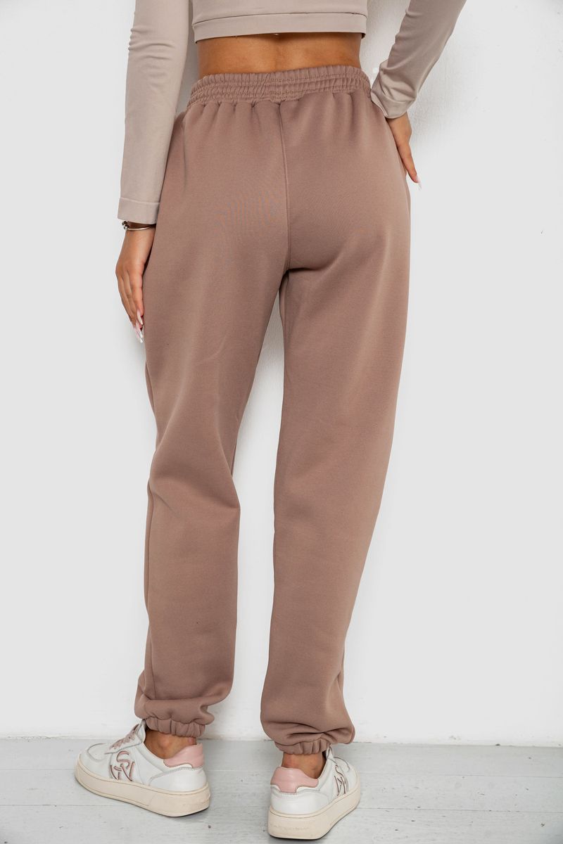 Спортивні штани жіночі на флісі, колір мокко, 238R58671 - Зображення 4