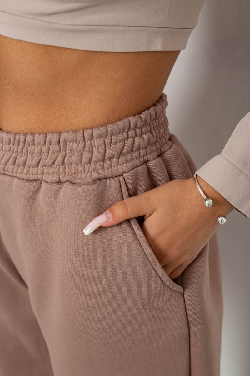 Спортивні штани жіночі на флісі, колір мокко, 238R58671 - Зображення 5