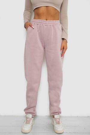 Спортивні штани жіночі на флісі, колір пудровий, 238R58671