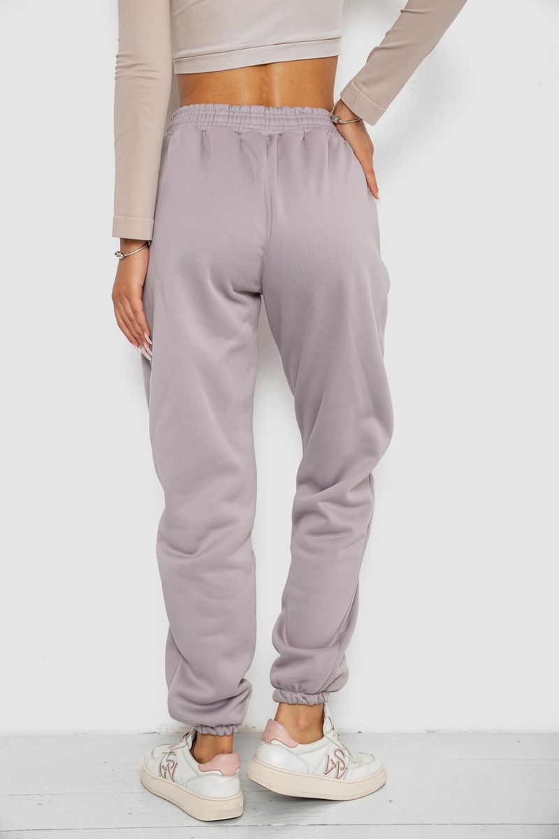 Спортивні штани жіночі на флісі, колір світло-сірий, 238R58671 - Зображення 4