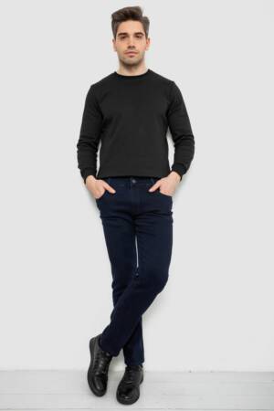 Джинси чоловічі однотонні Straight, колір синій, 244R1049-1