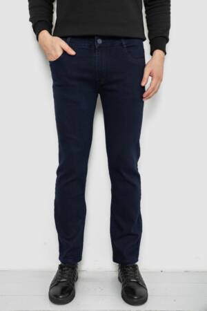 Джинси чоловічі однотонні Straight, колір синій, 244R1049-1