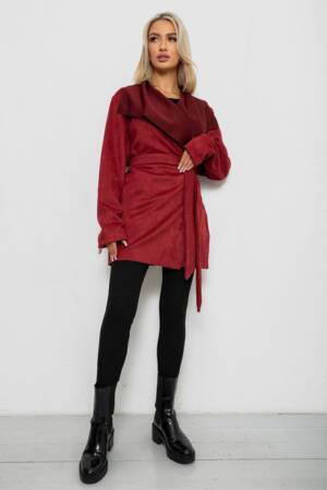 Жіночий кардиган однотонний, колір бордовий, 257R001