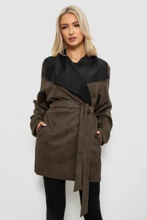 Жіночий кардиган однотонний, колір хакі, 257R001