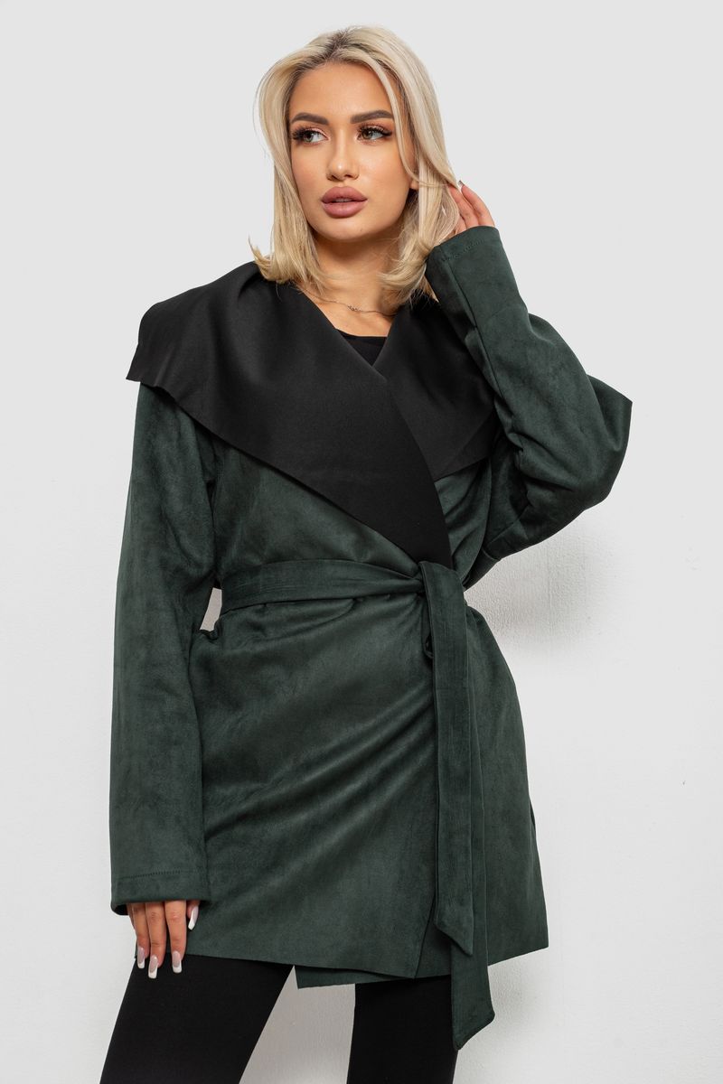 Жіночий кардиган однотонний, колір зелений, 257R001