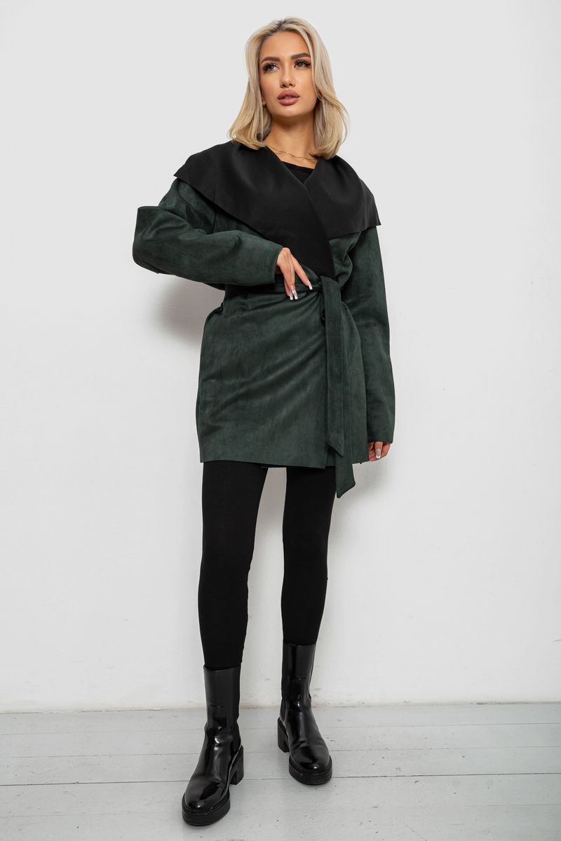 Жіночий кардиган однотонний, колір зелений, 257R001