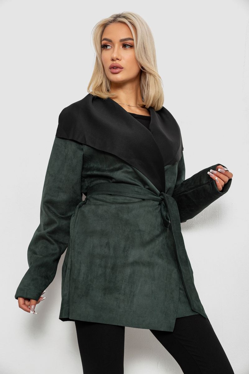 Жіночий кардиган однотонний, колір зелений, 257R001 - Зображення 3
