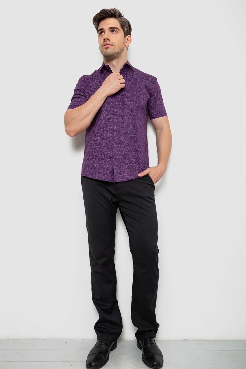 Сорочка чоловіча з принтом, колір фіолетовий, 214R7339