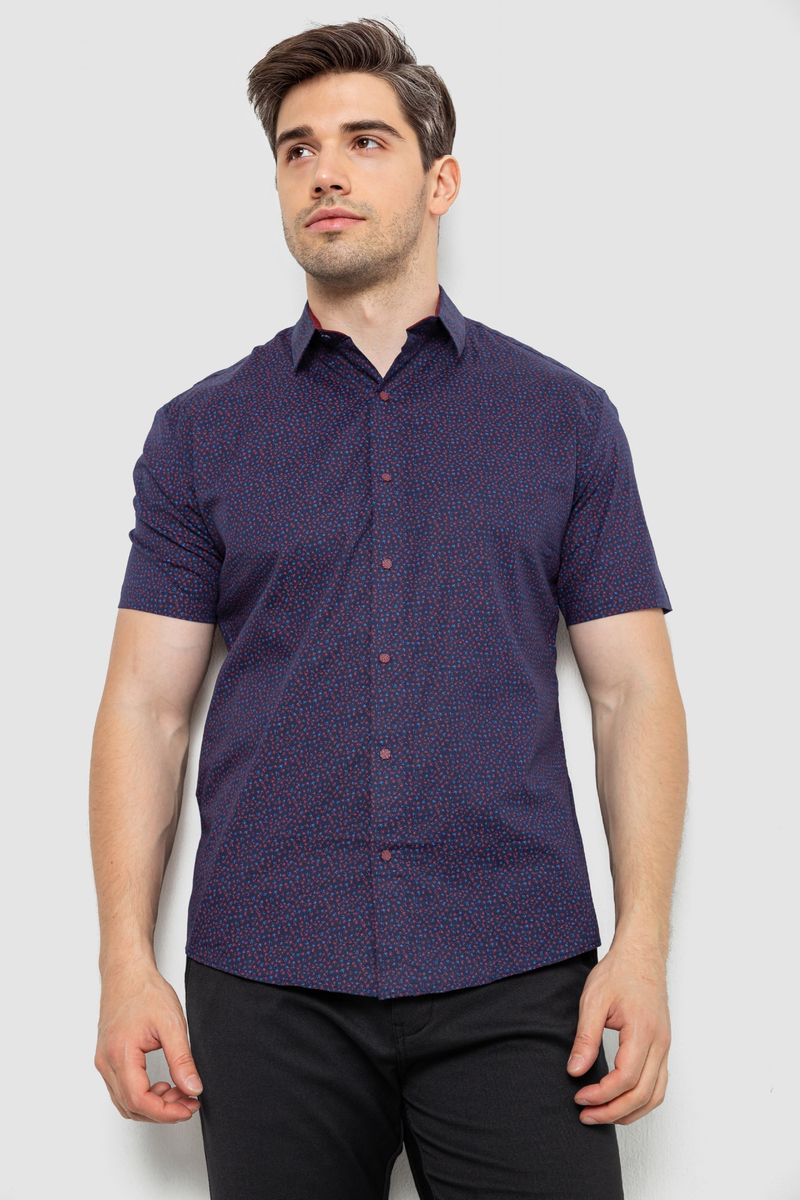 Сорочка чоловіча з принтом, колір синій, 214R7339