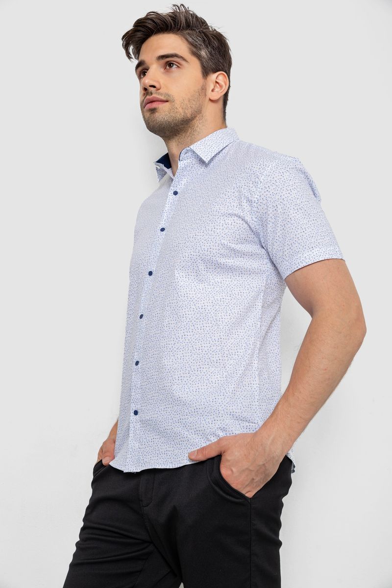 Сорочка чоловіча з принтом, колір білий, 214R7339 - Зображення 3