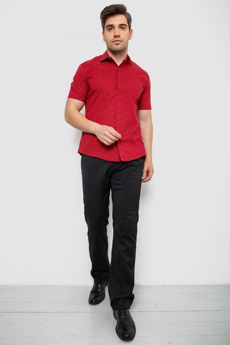 Сорочка чоловіча з принтом, колір бордовий, 214R7339
