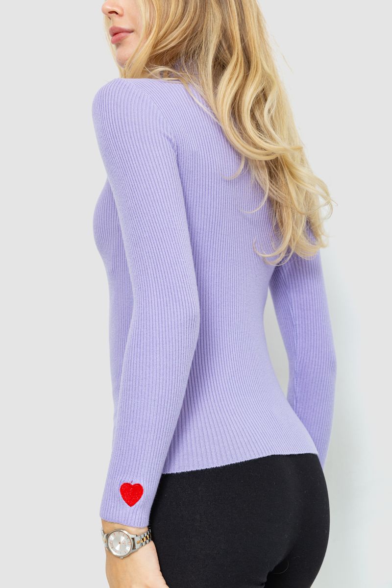 Гольф жіночий однотонний, колір бузковий, 204R052 - Зображення 4