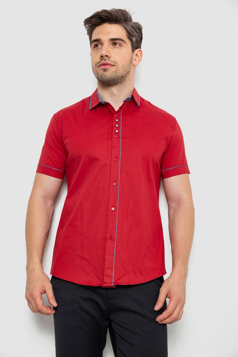 Сорочка чоловіча, колір бордовий, 214R7420