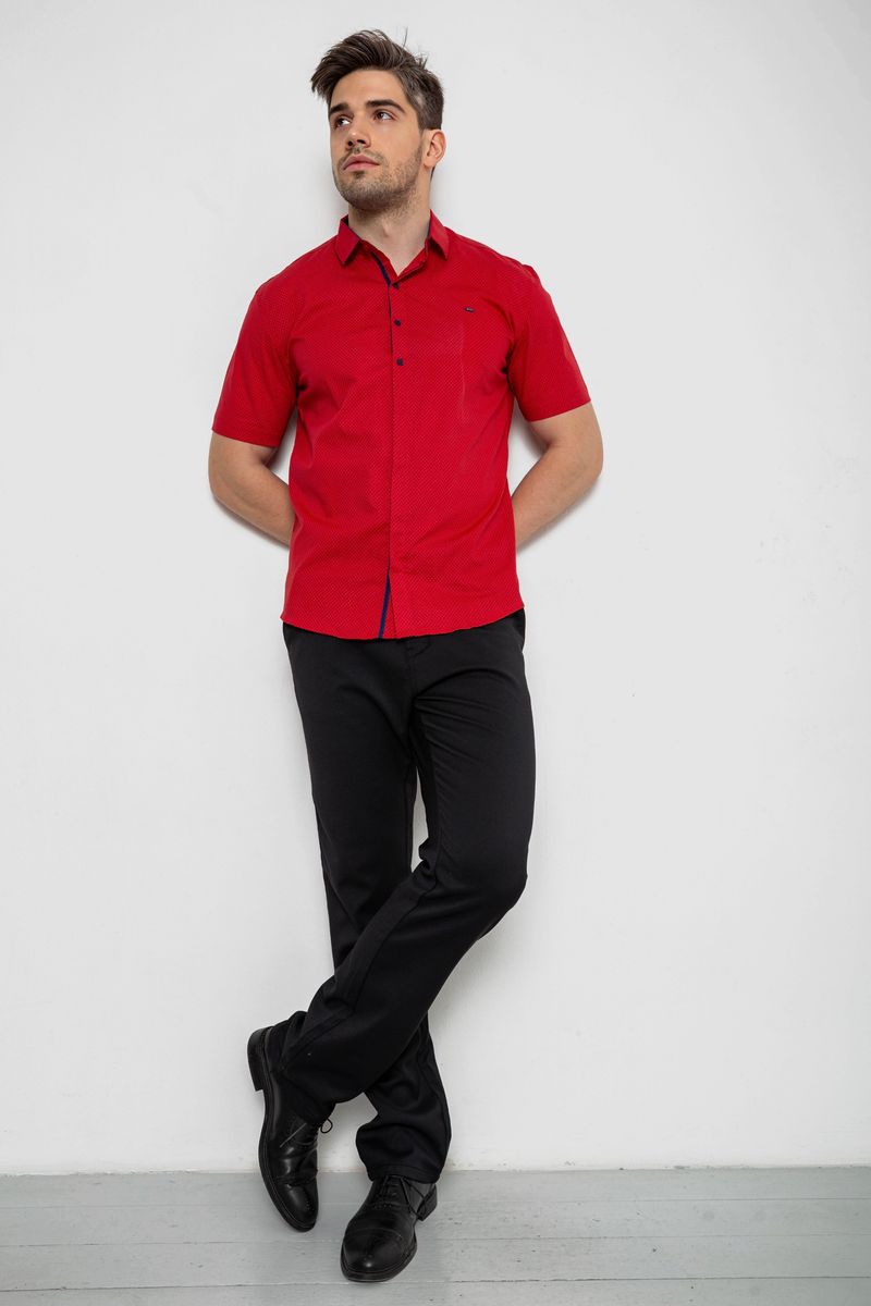 Сорочка чоловіча з принтом, колір червоний, 214R7142