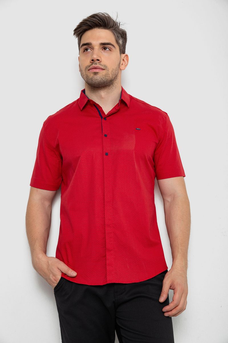 Сорочка чоловіча з принтом, колір червоний, 214R7142