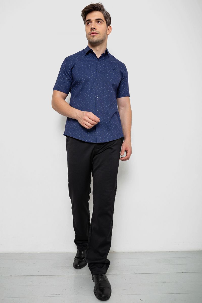 Сорочка чоловіча з принтом, колір темно-синій, 214R7340