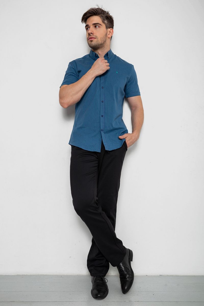 Сорочка чоловіча в клітинку, колір синій, 214R4564-3