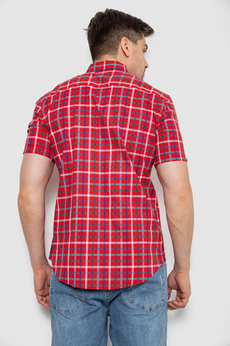 Сорочка чоловіча в клітку, колір червоний, 214R831-1 - Зображення 4