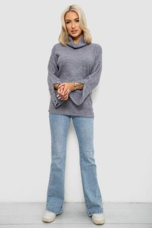 Гольф жіночий, колір сіро-синій, 257R111-1