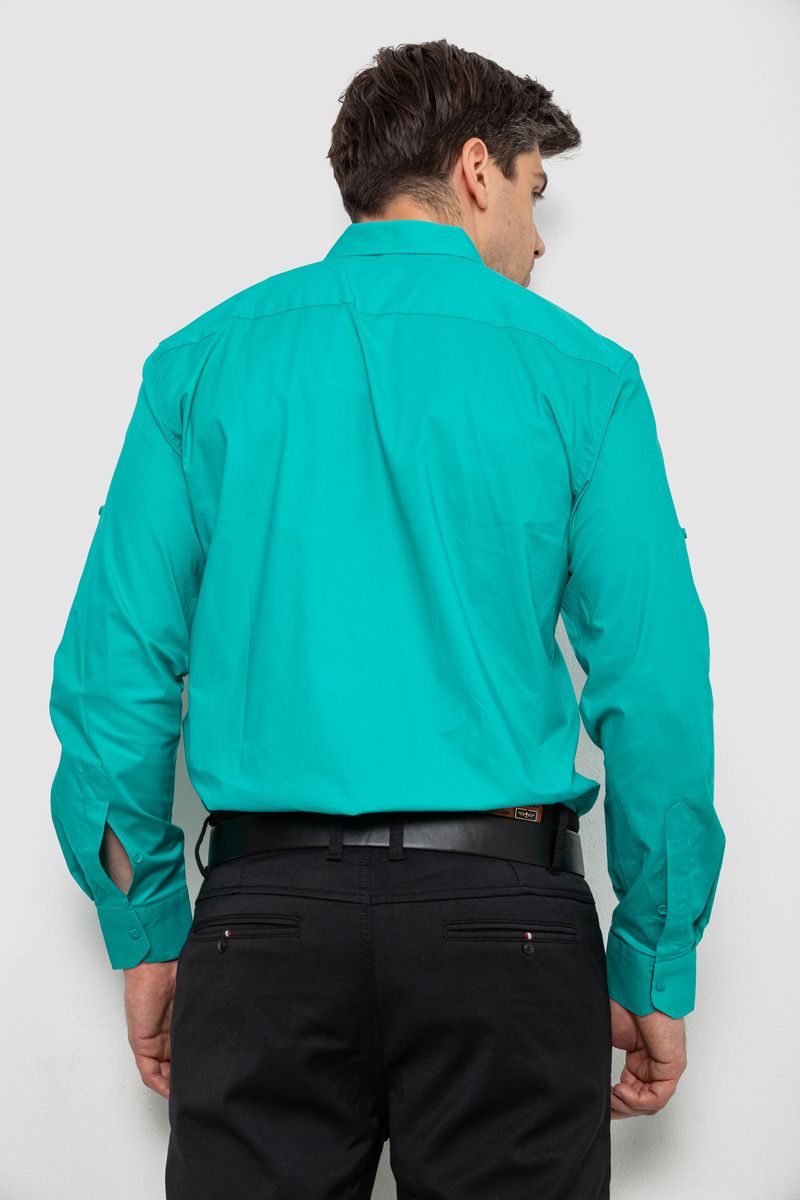 Сорочка чоловіча однотонна, колір м'ятний, 214R7327-1 - Зображення 4