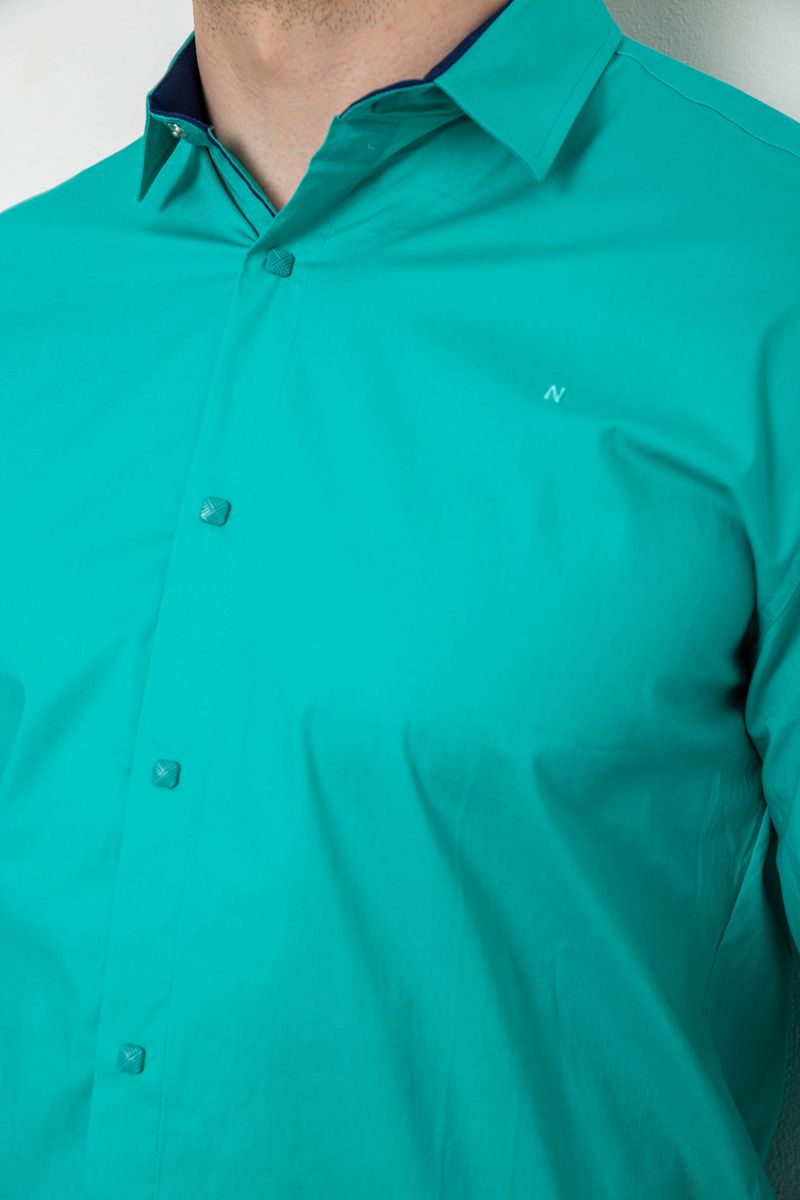 Сорочка чоловіча однотонна, колір м'ятний, 214R7327-1 - Зображення 5