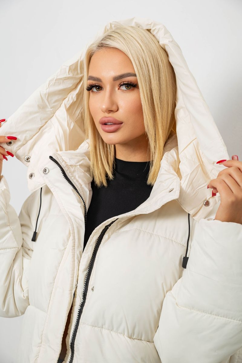Куртка жіноча зимова, колір молочний, 244R667 - Зображення 5
