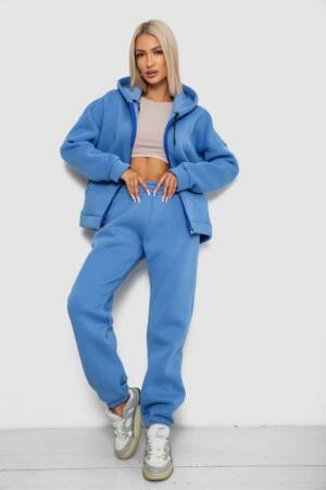 Спортивний костюм жіночий на флісі, колір джинс, 238R5715-1