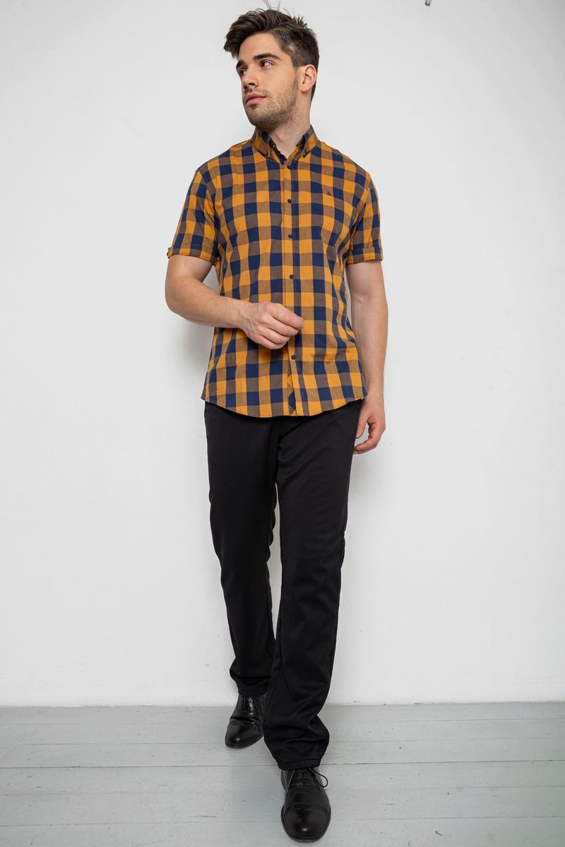 Сорочка чоловіча в клітку, колір коричневий, 214R834