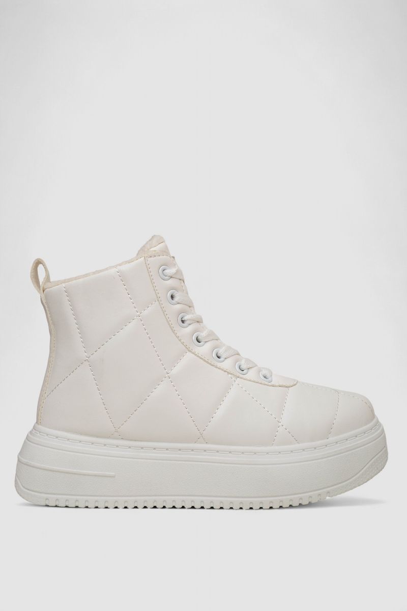 Кеди жіночі на хутрі, колір білий, 248RK09