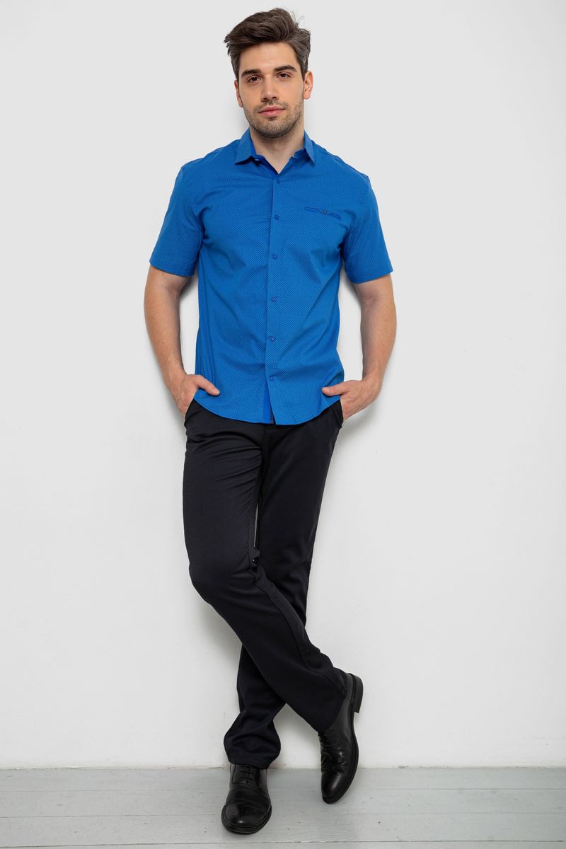 Сорочка чоловіча з принтом, колір електрик, 214R7130-2