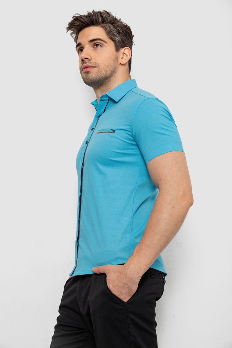 Сорочка чоловіча з принтом, колір блакитний, 214R7017 - Зображення 3