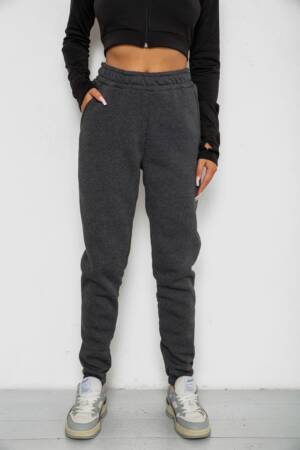 Спортивні штани жіночі на флісі, колір сірий, 238R58671-1