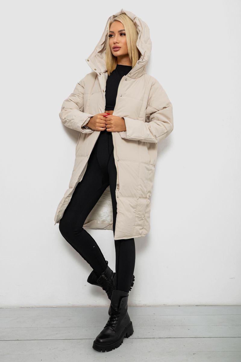 Куртка жіноча зимова, колір світло-бежевий, 244R8832 - Зображення 3