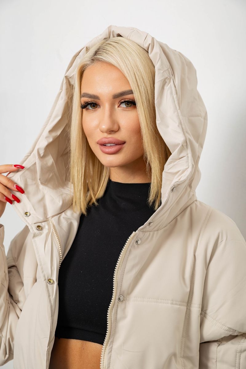 Куртка жіноча зимова, колір світло-бежевий, 244R8832 - Зображення 6