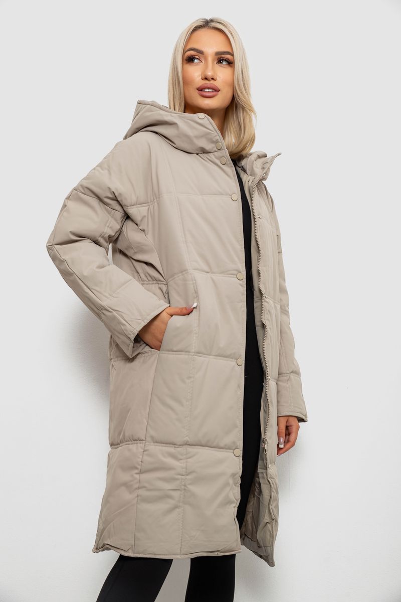 Куртка жіноча зимова, колір темно-бежевий, 244R8832 - Зображення 3