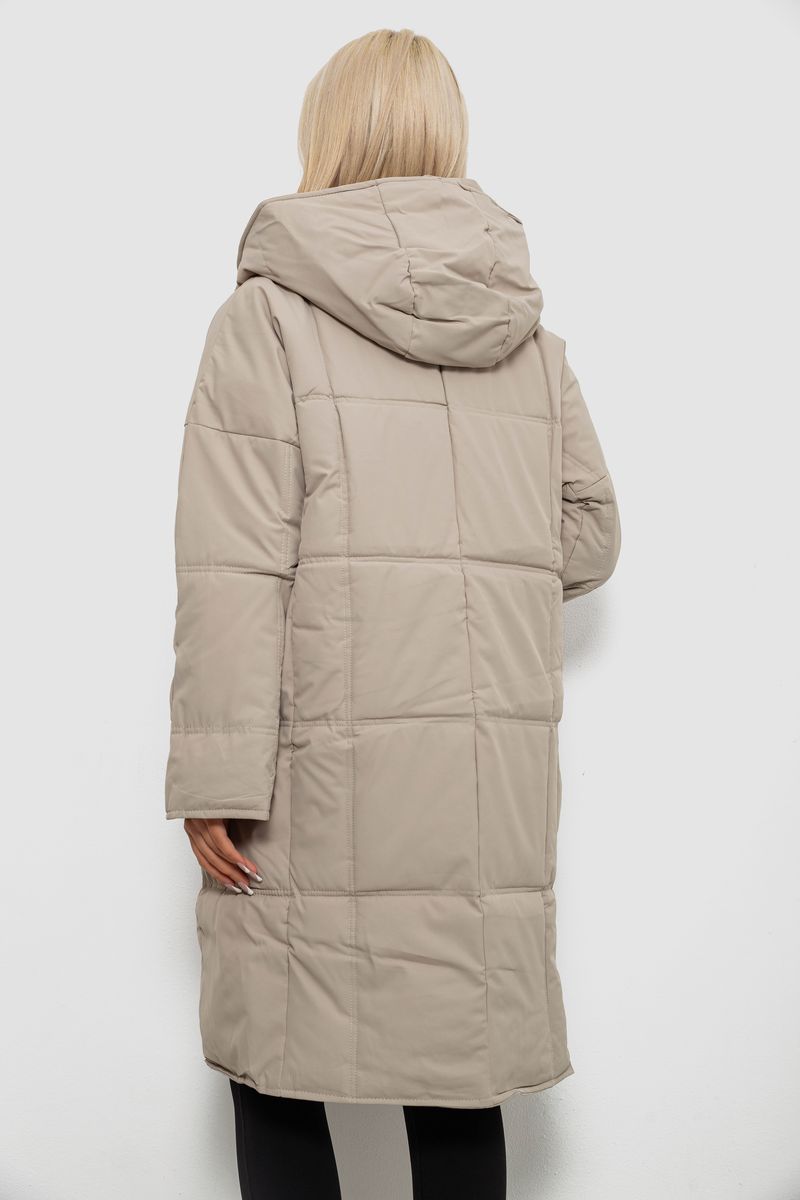 Куртка жіноча зимова, колір темно-бежевий, 244R8832 - Зображення 4