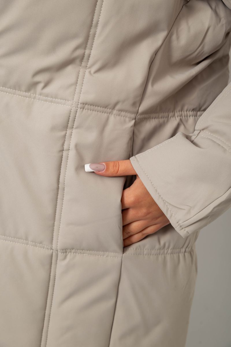 Куртка жіноча зимова, колір темно-бежевий, 244R8832 - Зображення 7