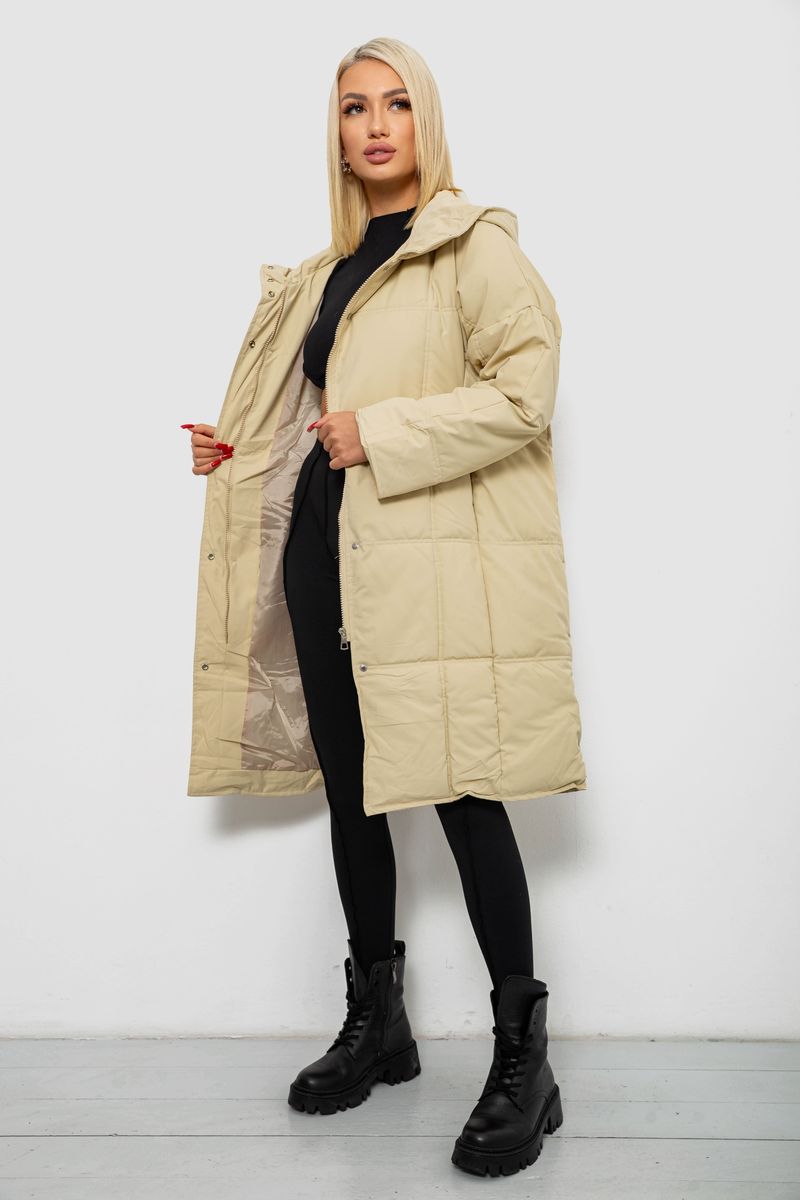 Куртка жіноча зимова, колір бежевий, 244R8832 - Зображення 4