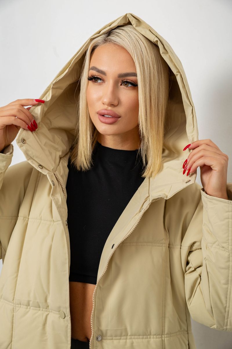 Куртка жіноча зимова, колір бежевий, 244R8832 - Зображення 7